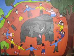Javan rhino painting wins prize