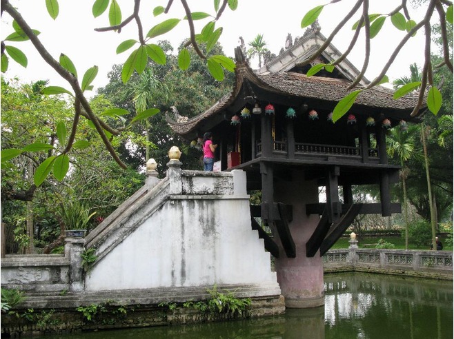The one pillar pagoda in Hanoi