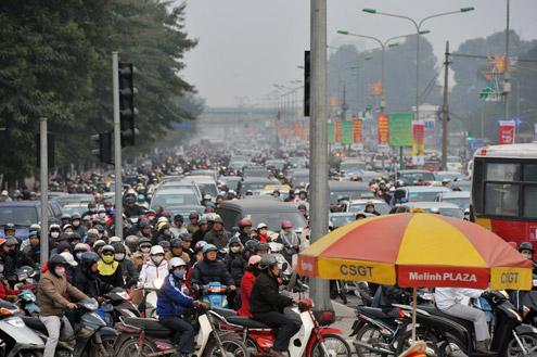 Hanoi suffers from traffic congestion before Tet