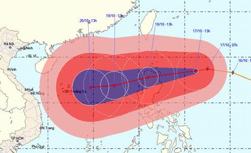 Mega-typhoon Megi heading to East Sea